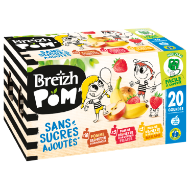 gourde familiales pomme fraise banane (x20)